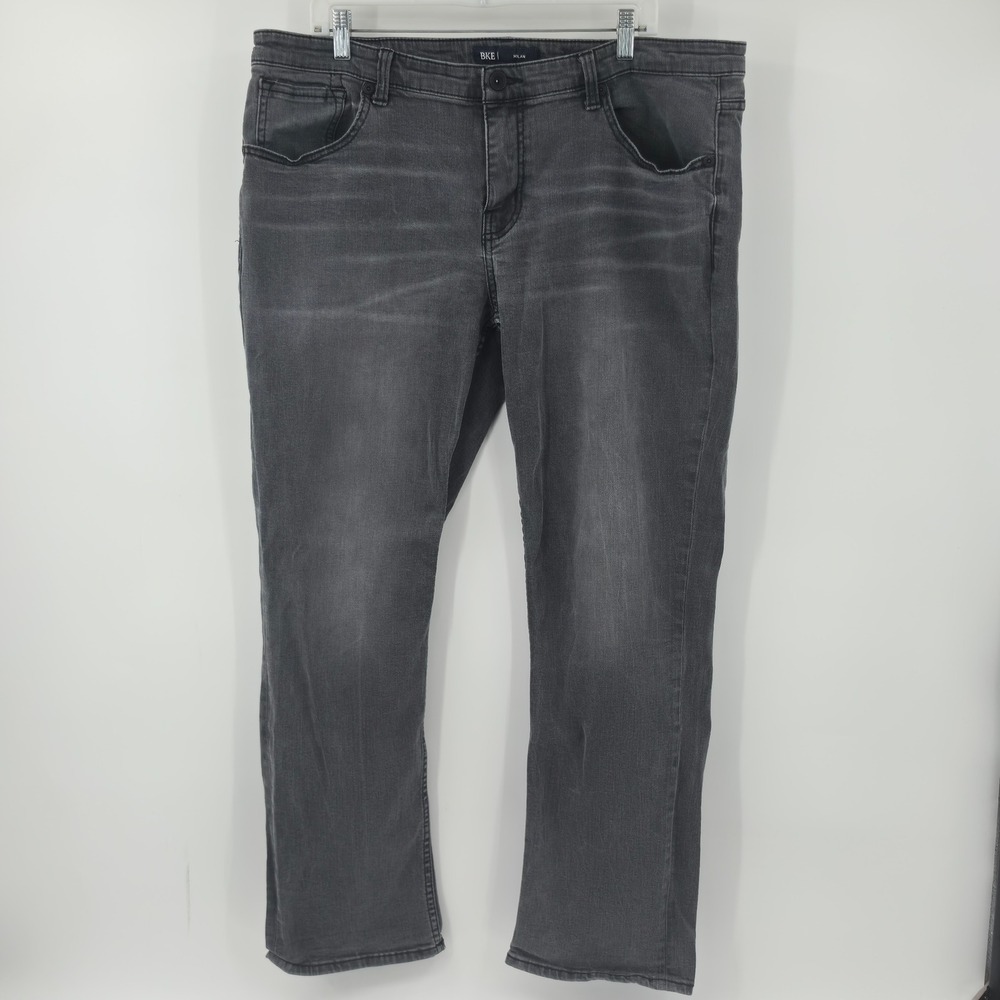 BKE Nolan Slim Fit Gray Stretch Denim Jeans Mens 38x32